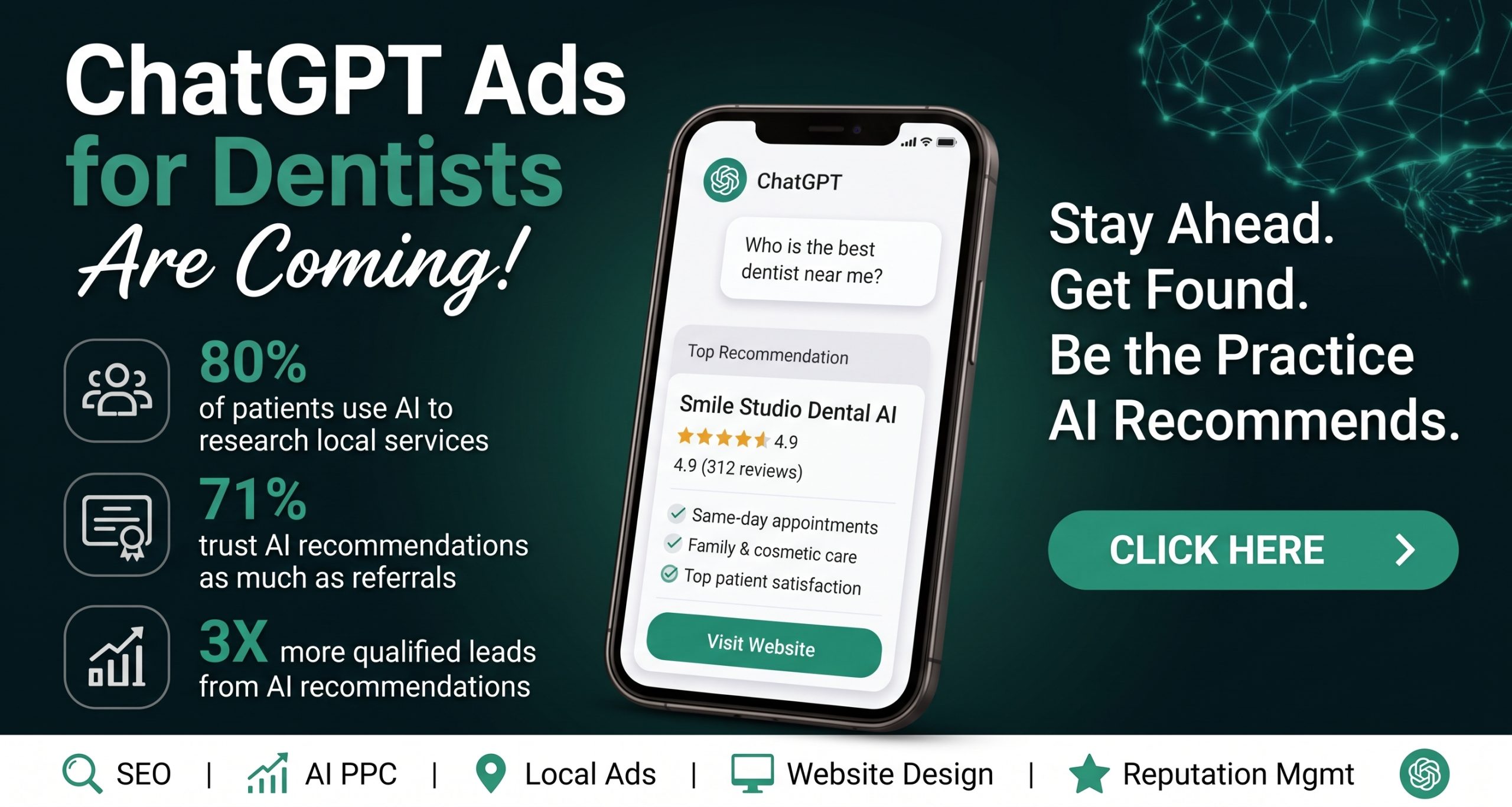 ChatGPT ads for dentists — OpenAI Ads Manager and AI-powered patient search